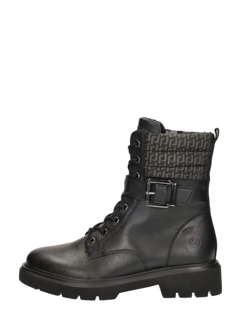 Remonte Veterschoenen Hoog, hoge veterschoenen voor dames in zwart