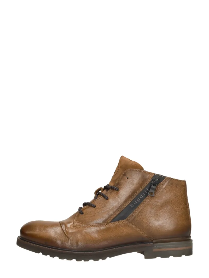 Bugatti Vittore, hoge veterschoenen voor heren in cognac