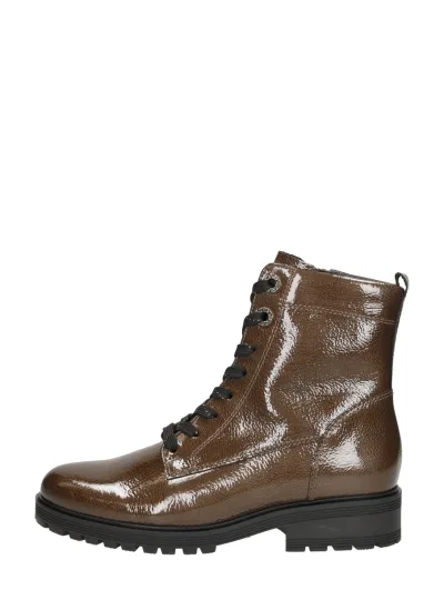 Gabor Veterschoenen Hoog Bruin Lak, hoge veterschoenen voor dames in bruin croco lak, foto 1 van 4
