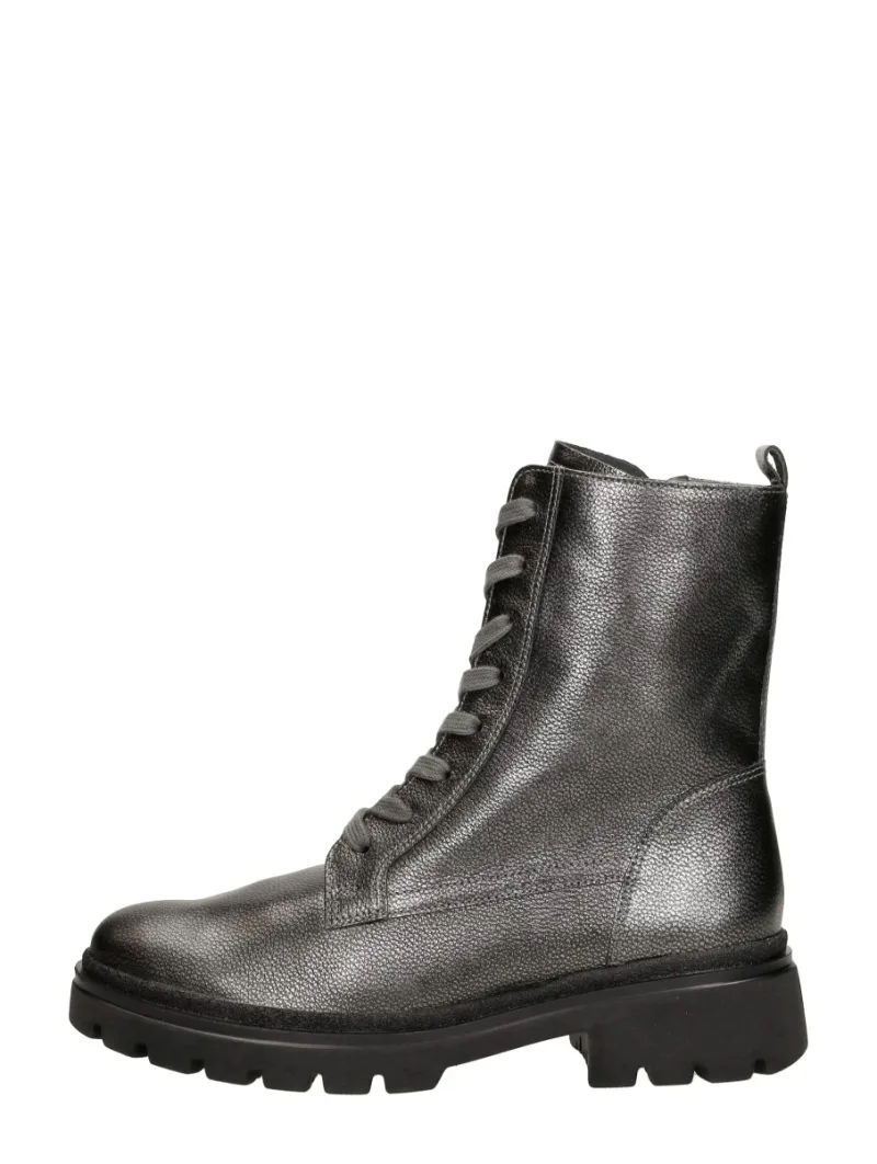Gabor Veterschoenen Hoog zilver, hoge veterschoenen voor dames in zilverkleur