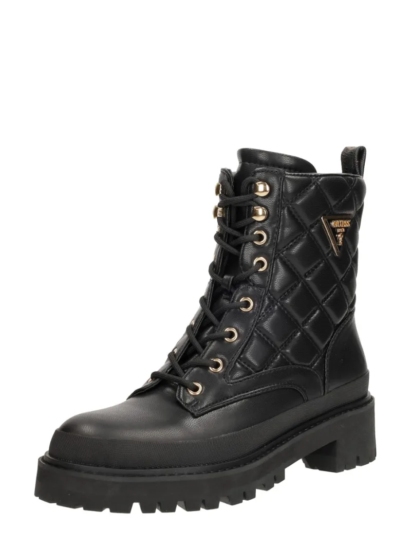 Guess Badae2, hoge veterschoenen voor dames in zwart, foto 2 van 2
