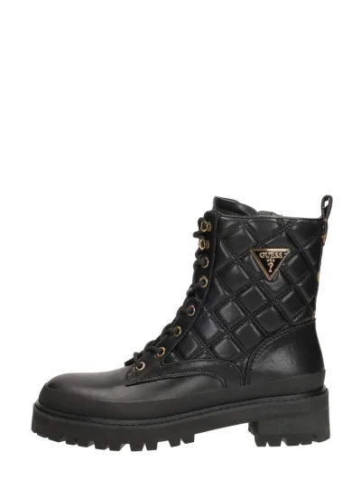 Guess Badae2, hoge veterschoenen voor dames in zwart, foto 1 van 4