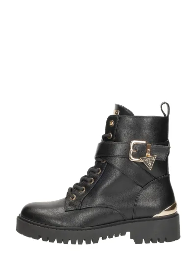 Guess Olsy, hoge veterschoenen voor dames in zwart, foto 1 van 4