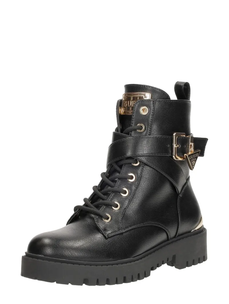Guess Olsy, hoge veterschoenen voor dames in zwart, foto 2 van 2