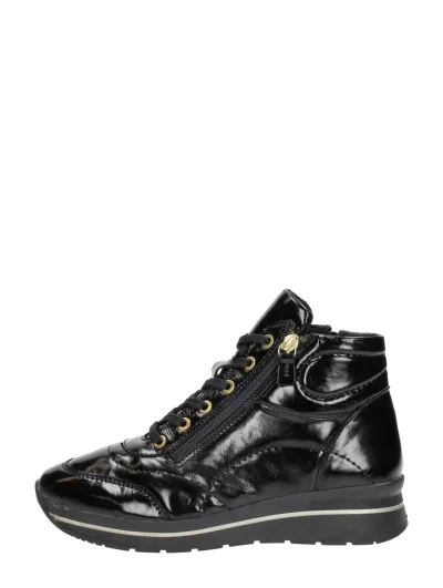 Sub55 Comfort Collection Ruby 92 zwartlak, hoge veterschoenen voor dames in zwart lak, foto 1 van 4