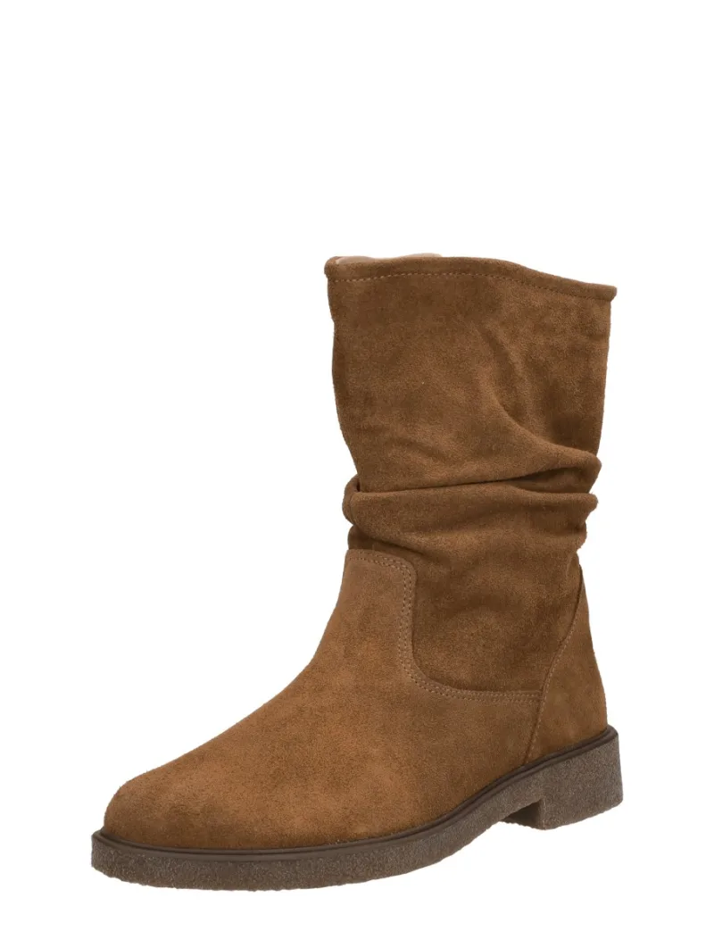 Sub55 Comfort Collection Giulia 01, enkellaarsjes plat voor dames in cognac, foto 2 van 2