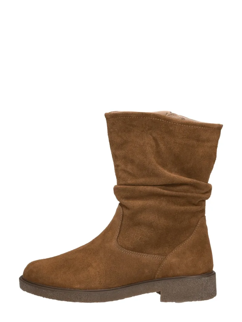Sub55 Comfort Collection Giulia 01, enkellaarsjes plat voor dames in cognac, foto 1 van 4