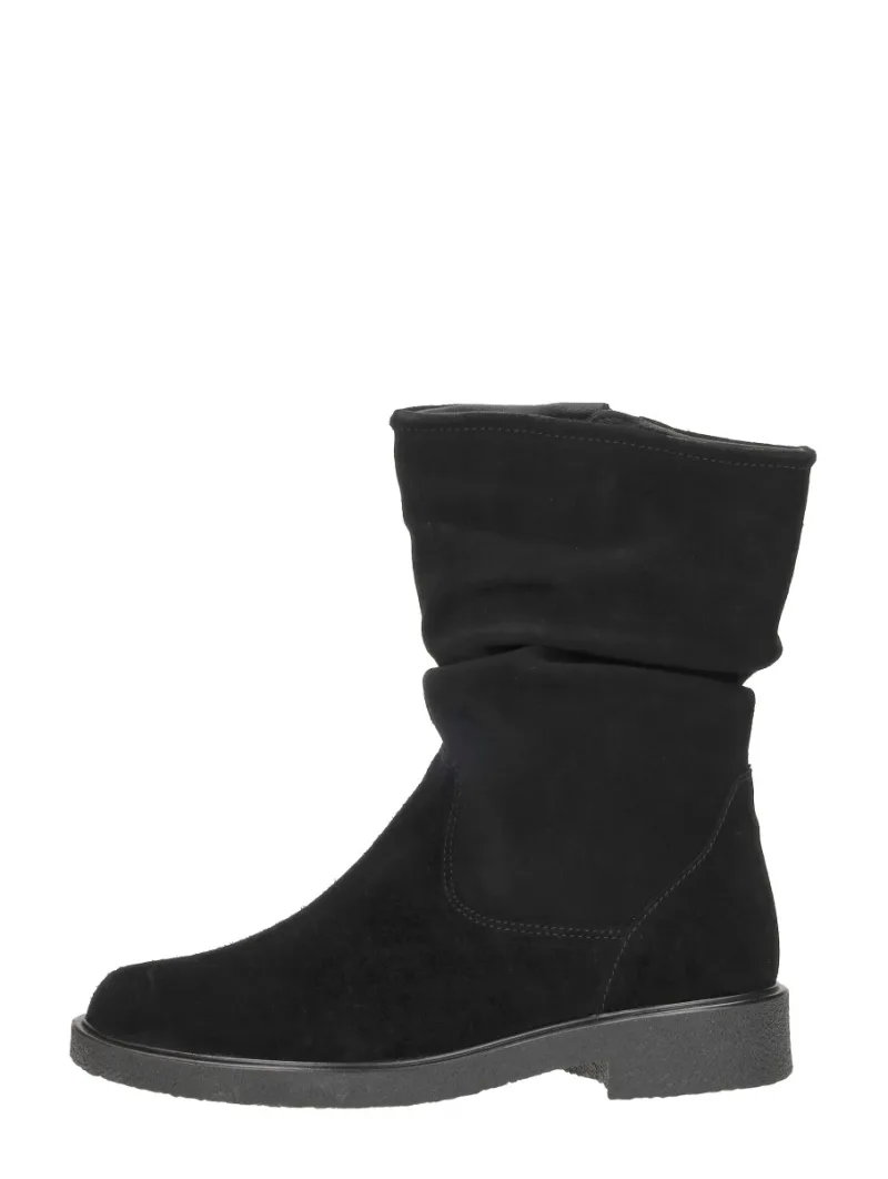 Sub55 Comfort Collection Giulia 01, enkellaarsjes plat voor dames in zwart