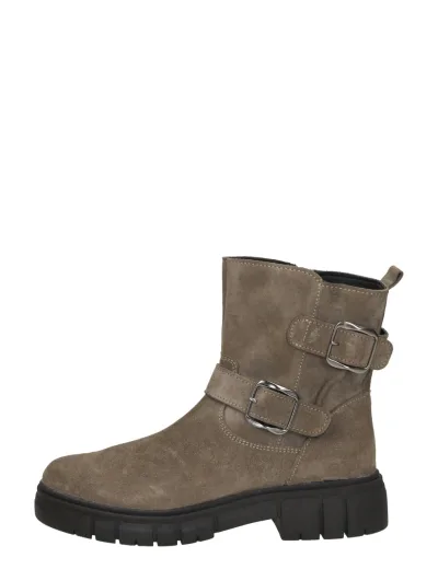 Sub55 Comfort Collection Paige 30, enkellaarsjes plat voor dames in taupe, foto 1 van 4