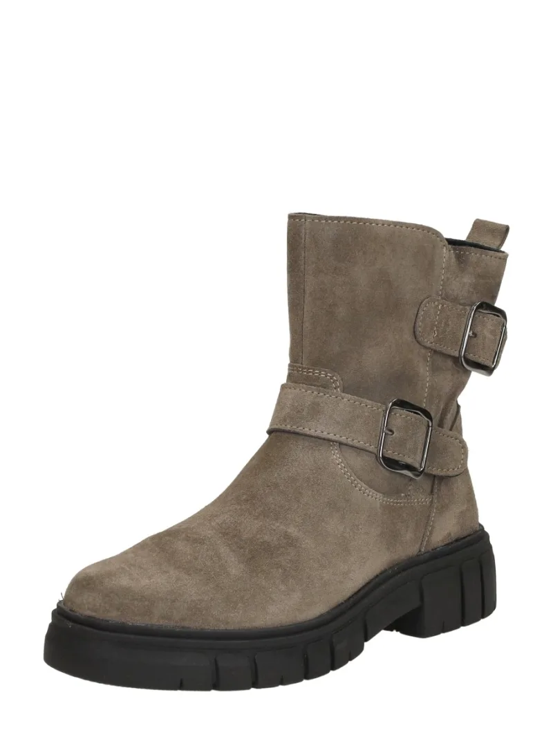 Sub55 Comfort Collection Paige 30, enkellaarsjes plat voor dames in taupe, foto 2 van 2