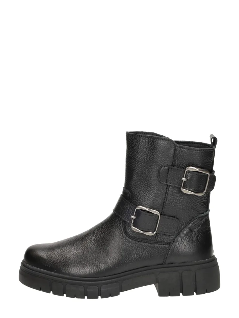 Sub55 Comfort Collection Paige 30, enkellaarsjes plat voor dames in zwart