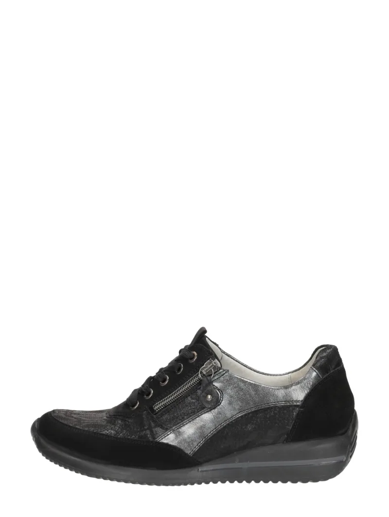Waldläufer Himona, lage veterschoenen voor dames in zwart