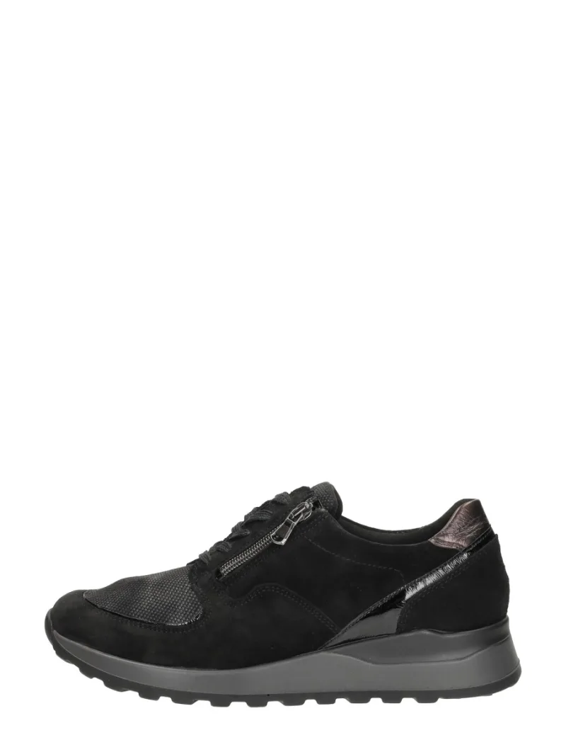 Waldläufer Hiroko, lage veterschoenen voor dames in zwart