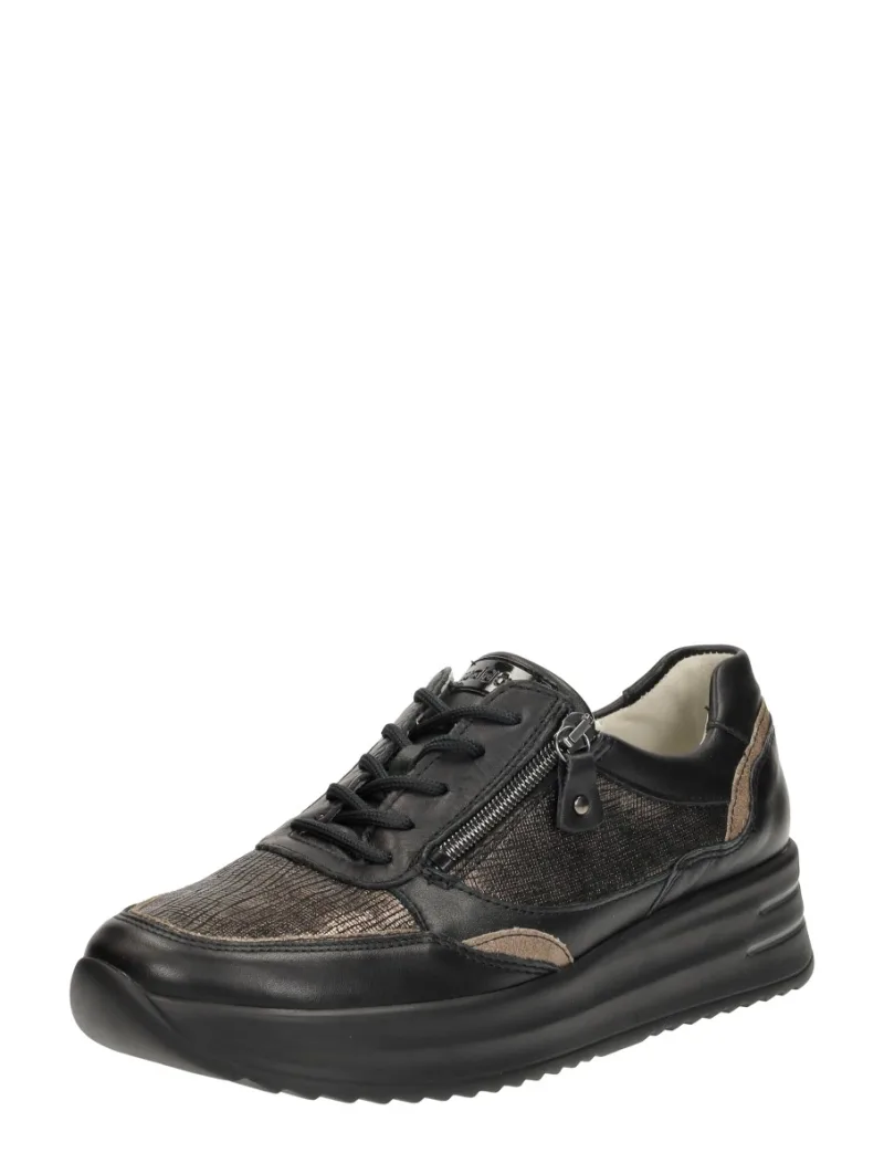 Waldläufer H-Arianna, lage veterschoenen voor dames in zwart, foto 2 van 2