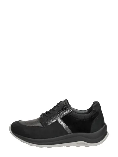 Wolky Comrie, lage veterschoenen voor dames in zwart, foto 1 van 4