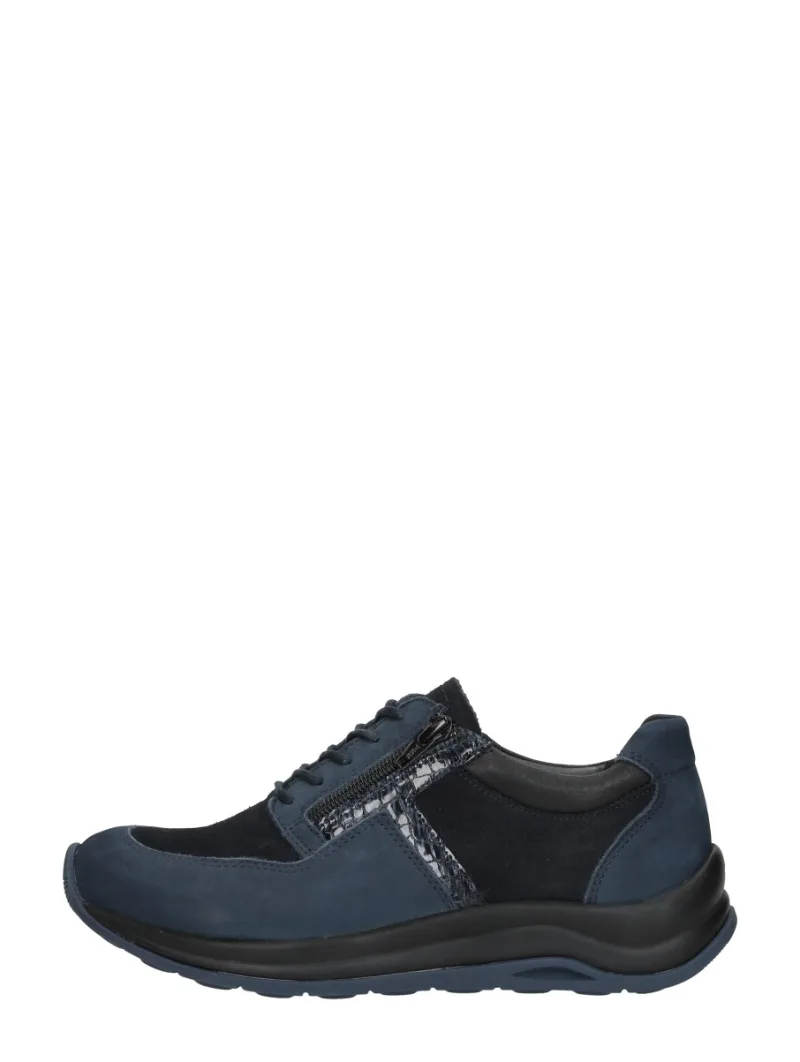 Wolky Comrie, lage veterschoenen voor dames in blauw