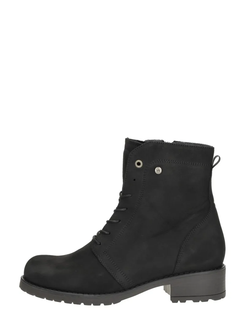 Wolky Quinta, hoge veterschoenen voor dames in zwart