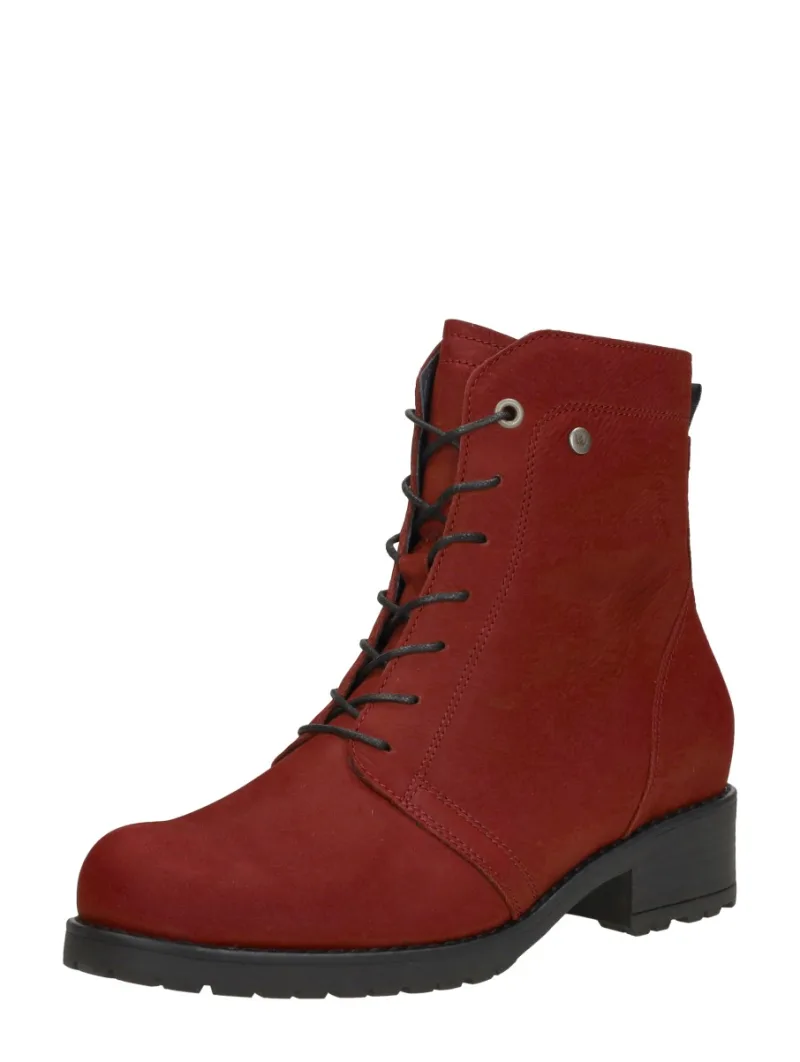 Wolky Quinta, hoge veterschoenen voor dames in rood, foto 2 van 2
