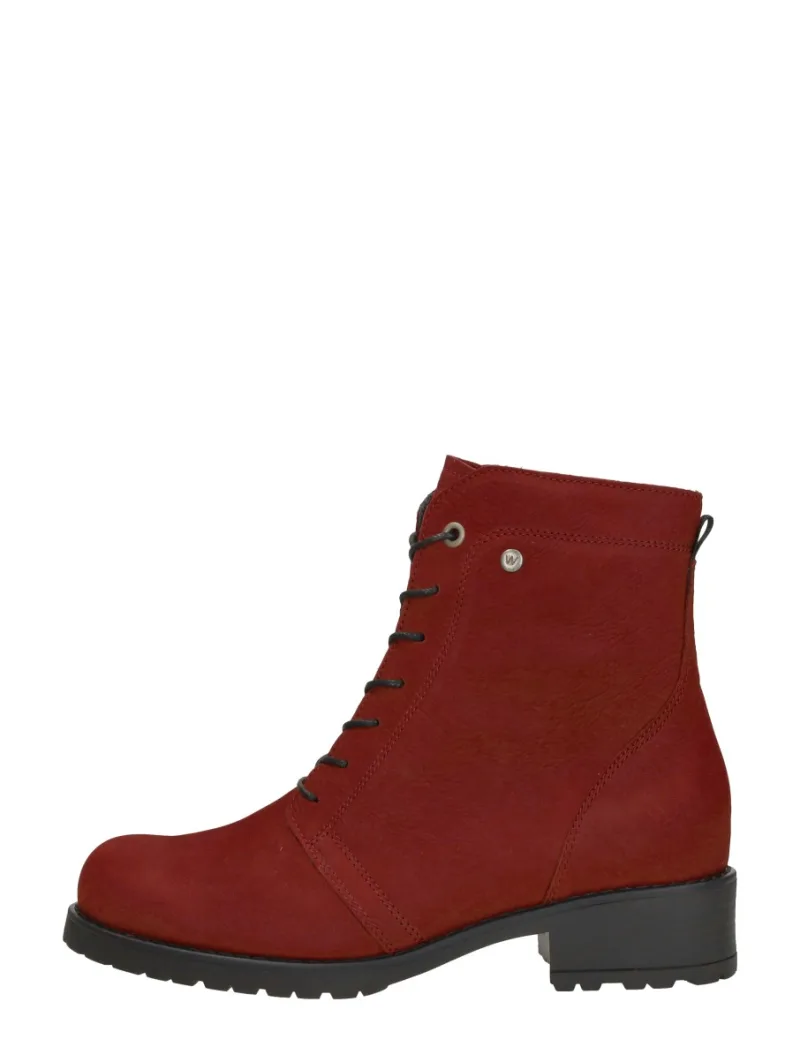 Wolky Quinta, hoge veterschoenen voor dames in rood