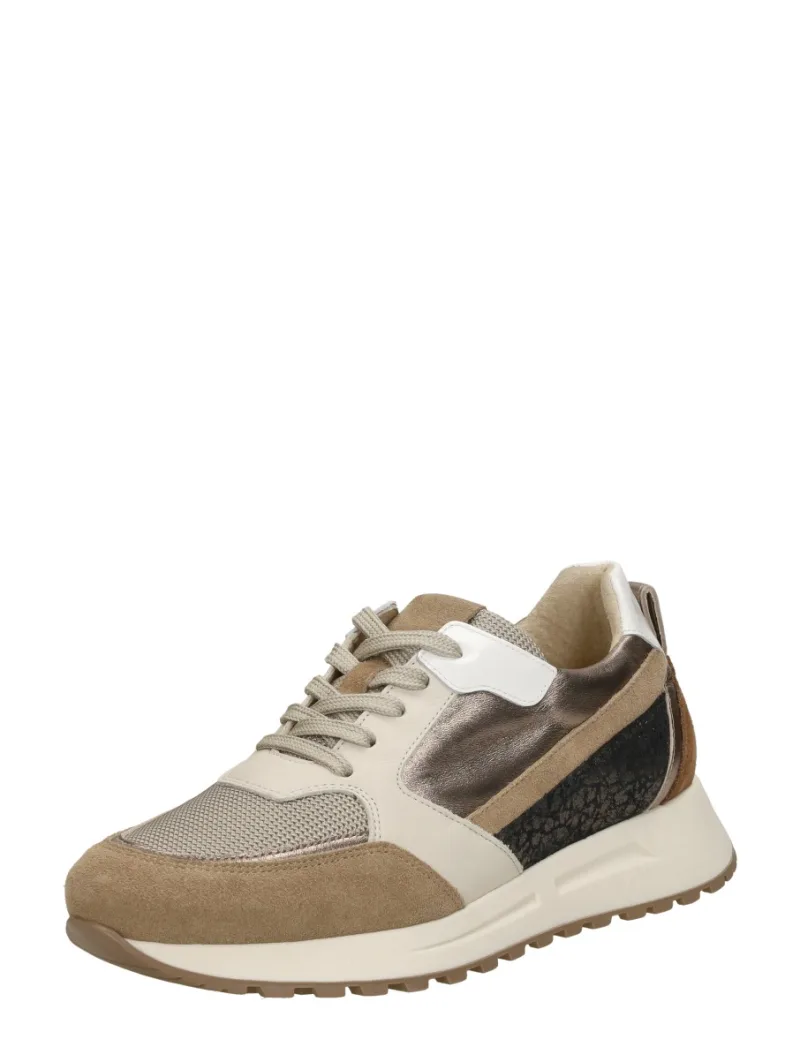Aqa Sneakers Laag, lage veterschoenen voor dames in beige, foto 2 van 2