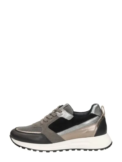 Aqa Sneakers Laag, lage veterschoenen voor dames in zwart, foto 1 van 4