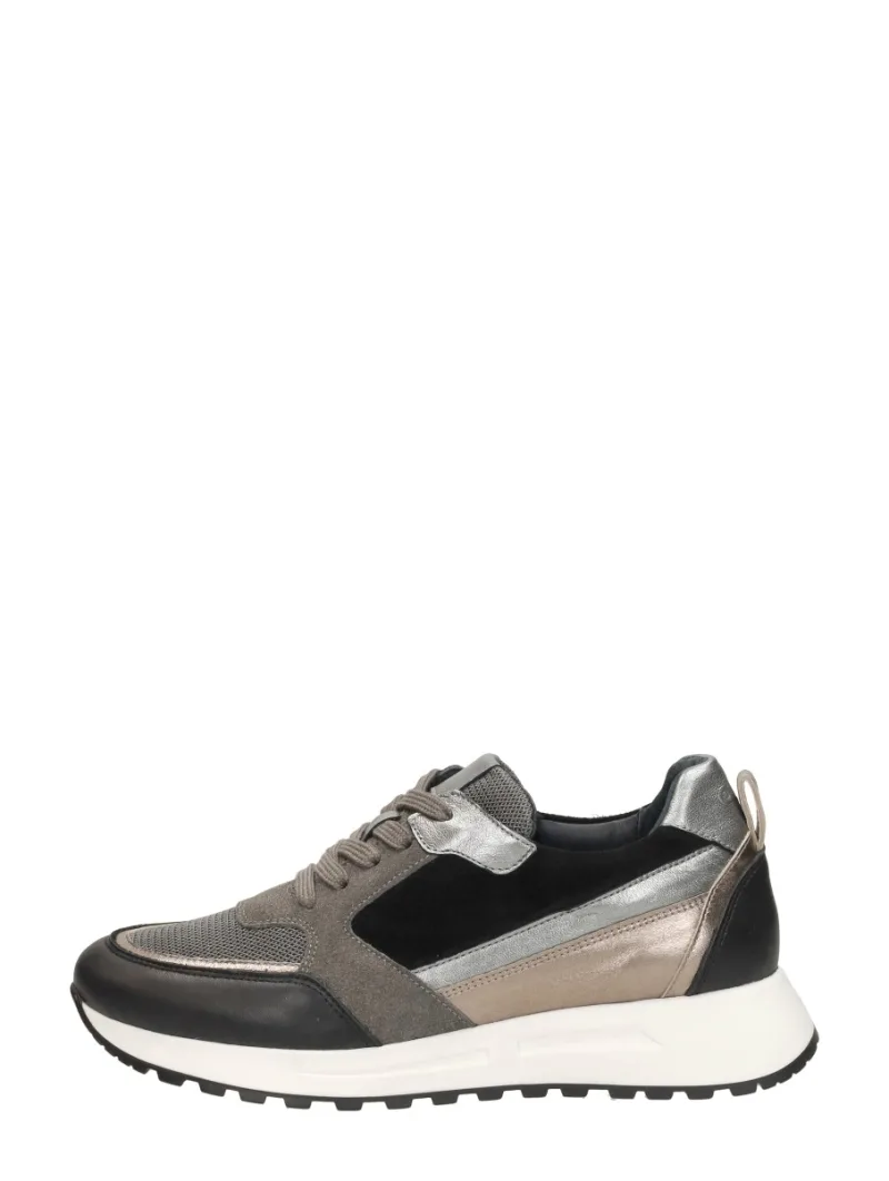 Aqa Sneakers Laag, lage veterschoenen voor dames in zwart