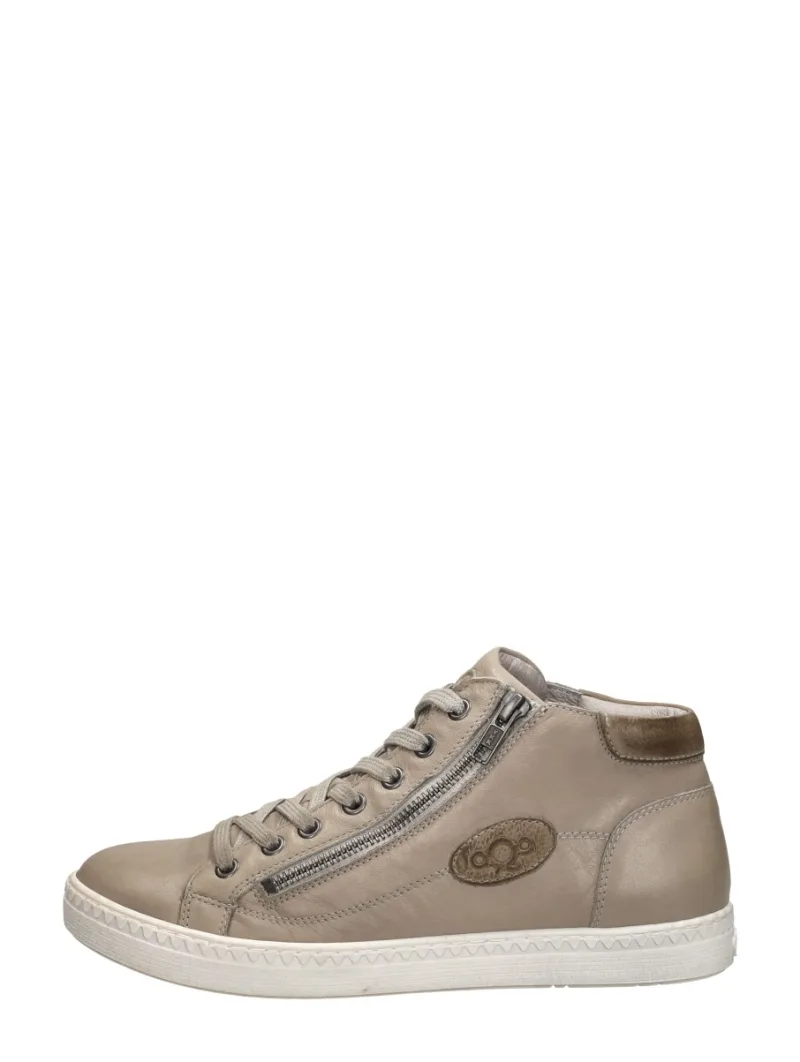 Aqa Veterschoenen Hoog, hoge veterschoenen voor dames in taupe, foto 1 van 4
