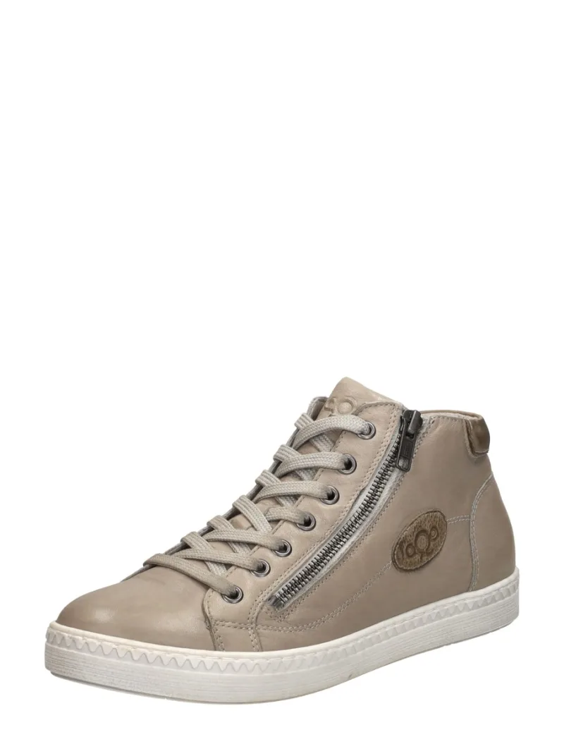 Aqa Veterschoenen Hoog, hoge veterschoenen voor dames in taupe, foto 2 van 2