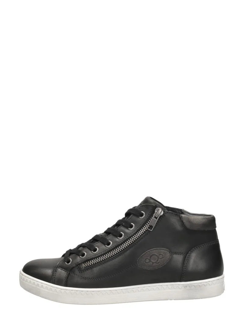 Aqa Veterschoenen Hoog, hoge veterschoenen voor dames in zwart