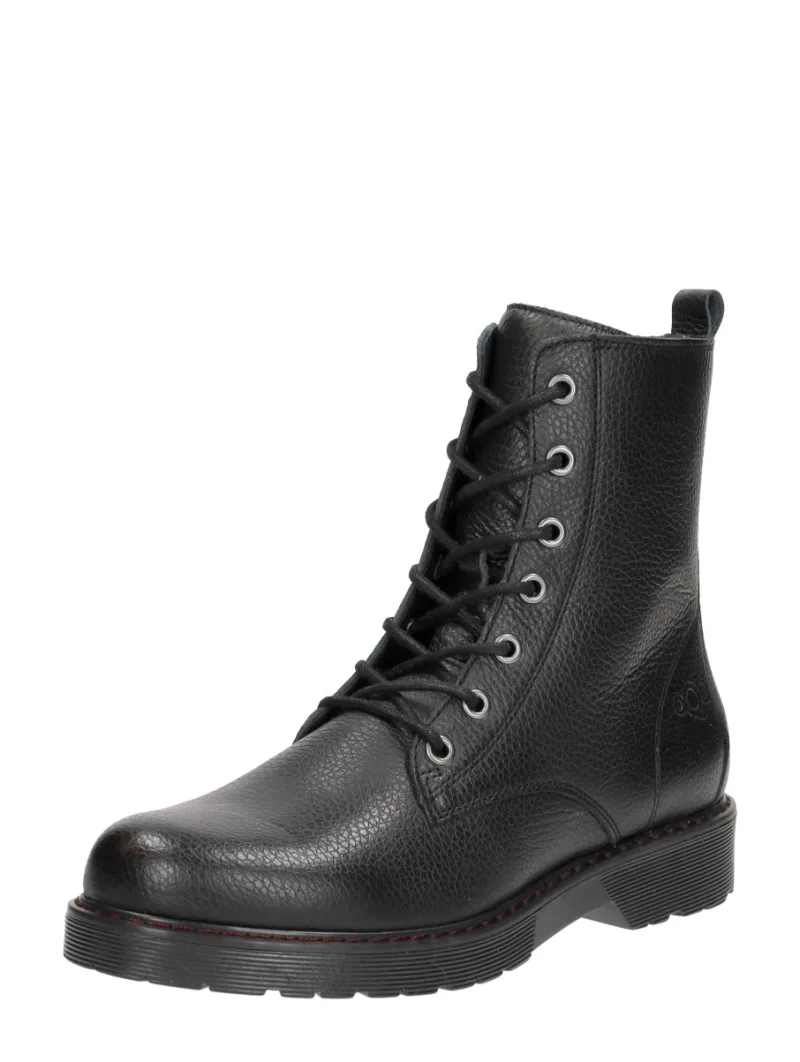 Aqa Veterschoenen Hoog, hoge veterschoenen voor dames in zwart, foto 2 van 2