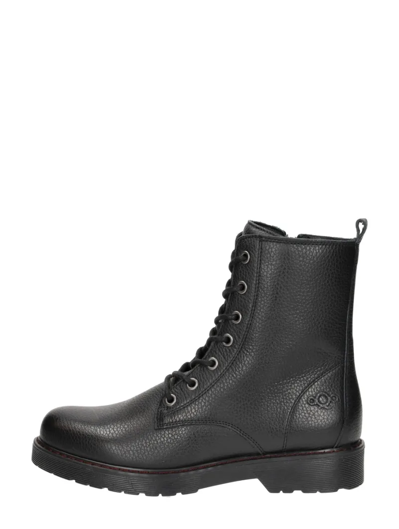 Aqa Veterschoenen Hoog, hoge veterschoenen voor dames in zwart
