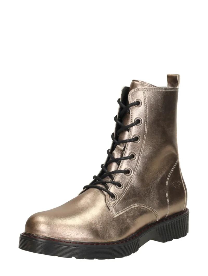 Aqa Veterschoenen Hoog, hoge veterschoenen voor dames in goudkleur, foto 2 van 2