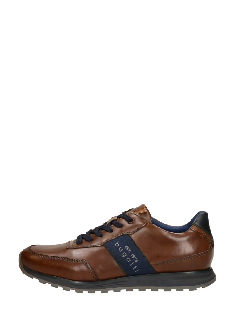 Bugatti Cirino, lage veterschoenen voor heren in cognac
