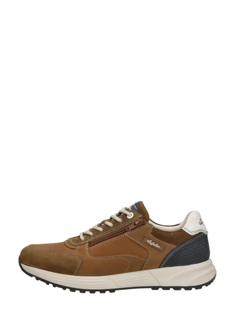 Australian Discover - Flexmove, lage veterschoenen voor heren in cognac