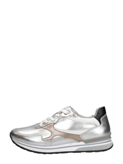 Gabor Sneakers Hoog zilver, lage veterschoenen voor dames in zilverkleur, foto 1 van 4