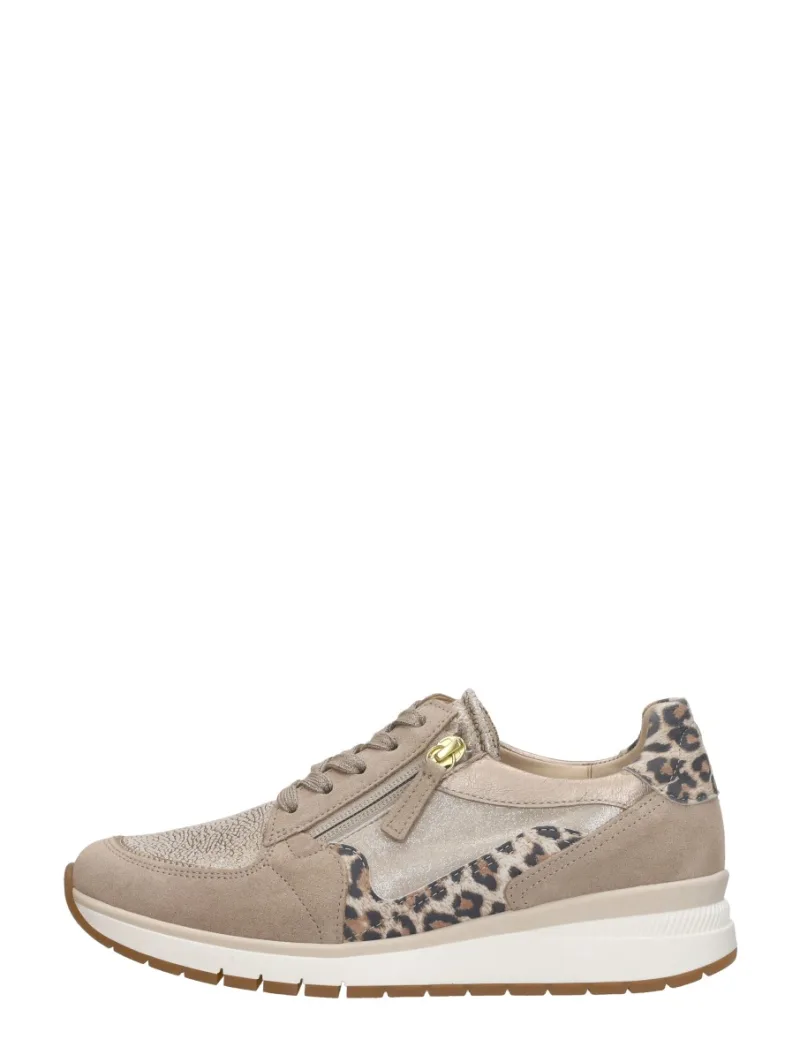 Gabor Sneakers Laag Met Stretch, lage veterschoenen voor dames in beige, foto 1 van 4