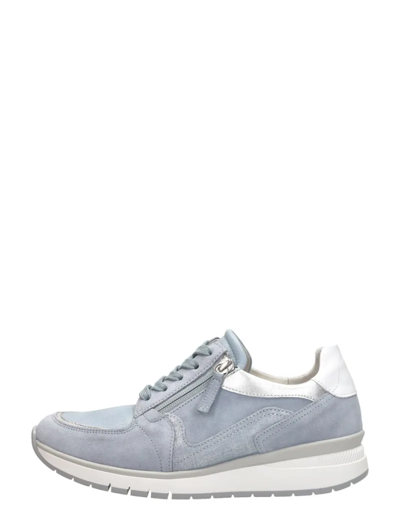 Gabor Sneakers Laag Met Stretch, lage veterschoenen voor dames in licht blauw