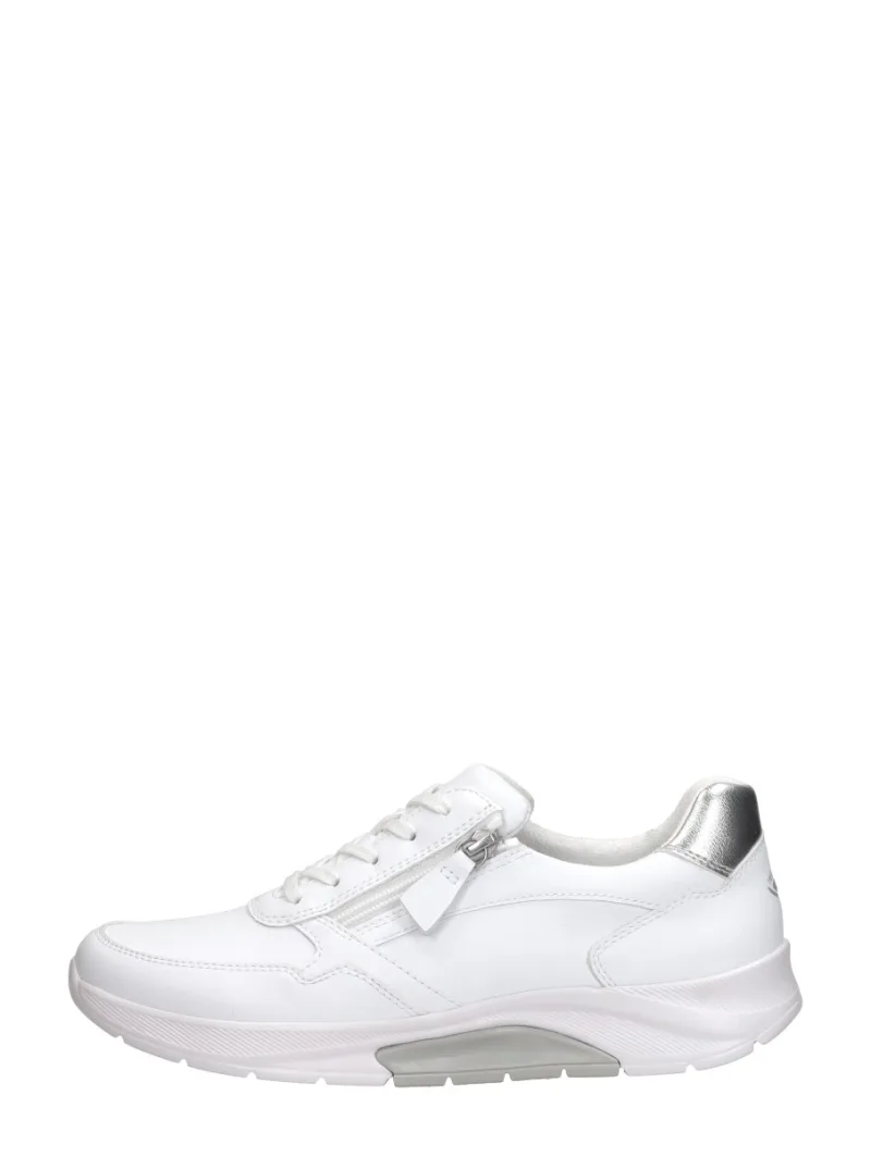 Gabor Rollingsoft, lage veterschoenen voor dames in wit
