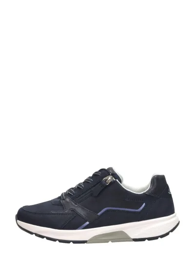 Gabor Rollingsoft, lage veterschoenen voor dames in blauw, foto 1 van 4