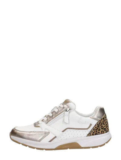 Gabor Rollingsoft, lage veterschoenen voor dames in wit, foto 1 van 4