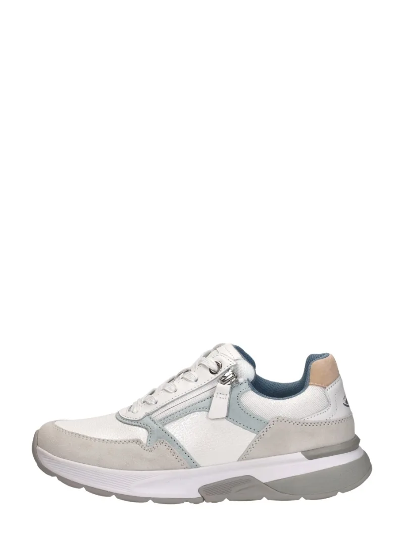 Gabor Rollingsoft, lage veterschoenen voor dames in wit, foto 1 van 4