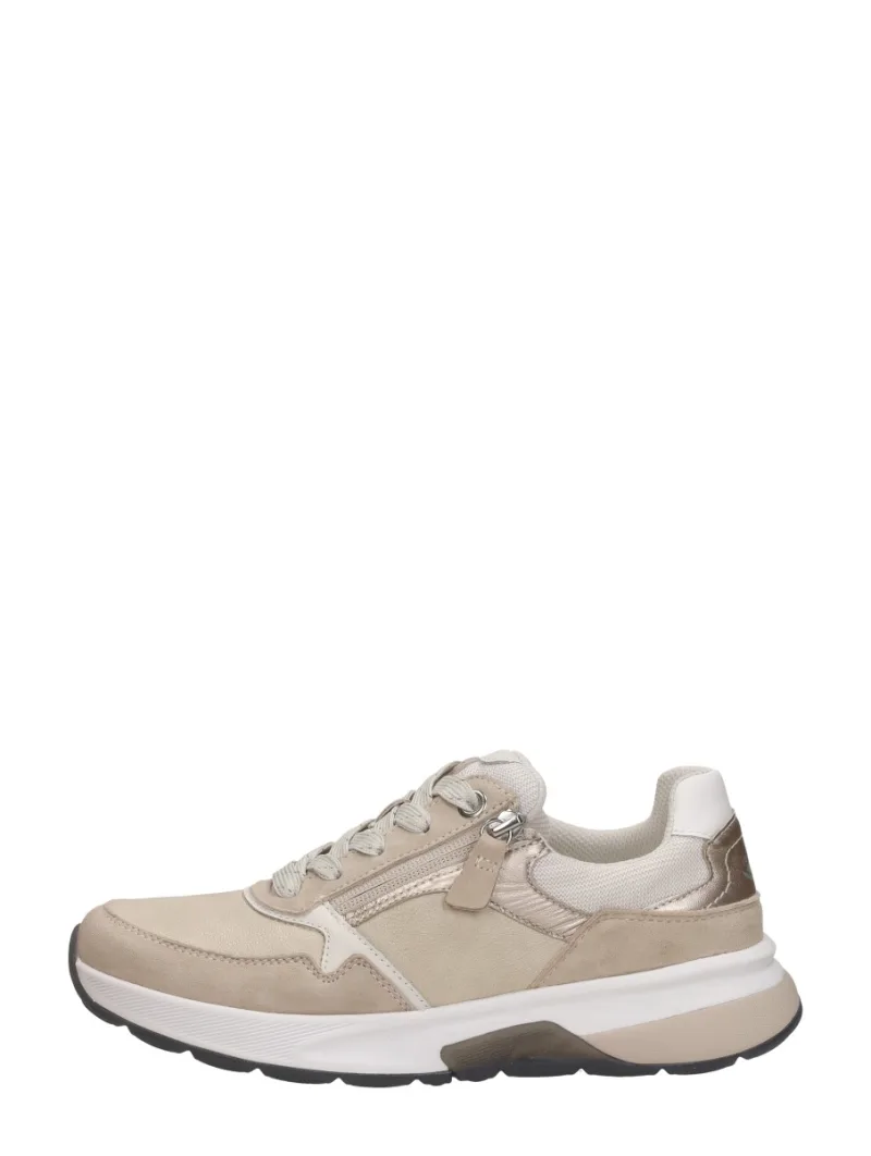 Gabor Rollingsoft, lage veterschoenen voor dames in beige