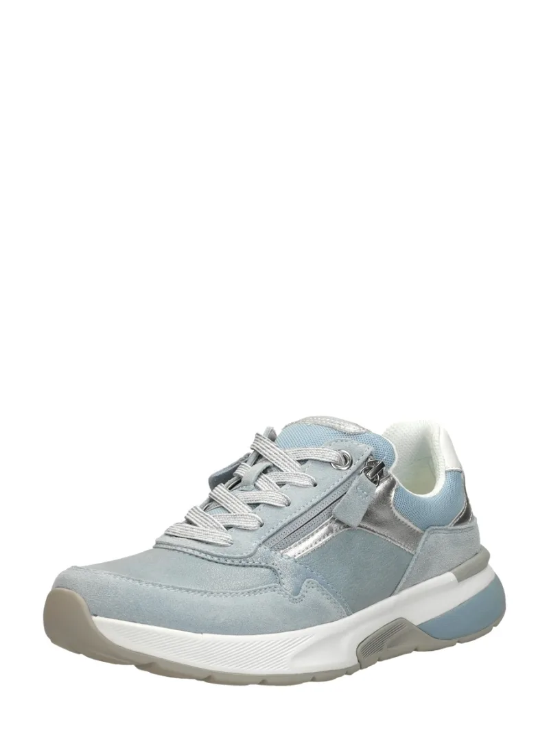 Gabor Rollingsoft, lage veterschoenen voor dames in licht blauw, foto 2 van 2