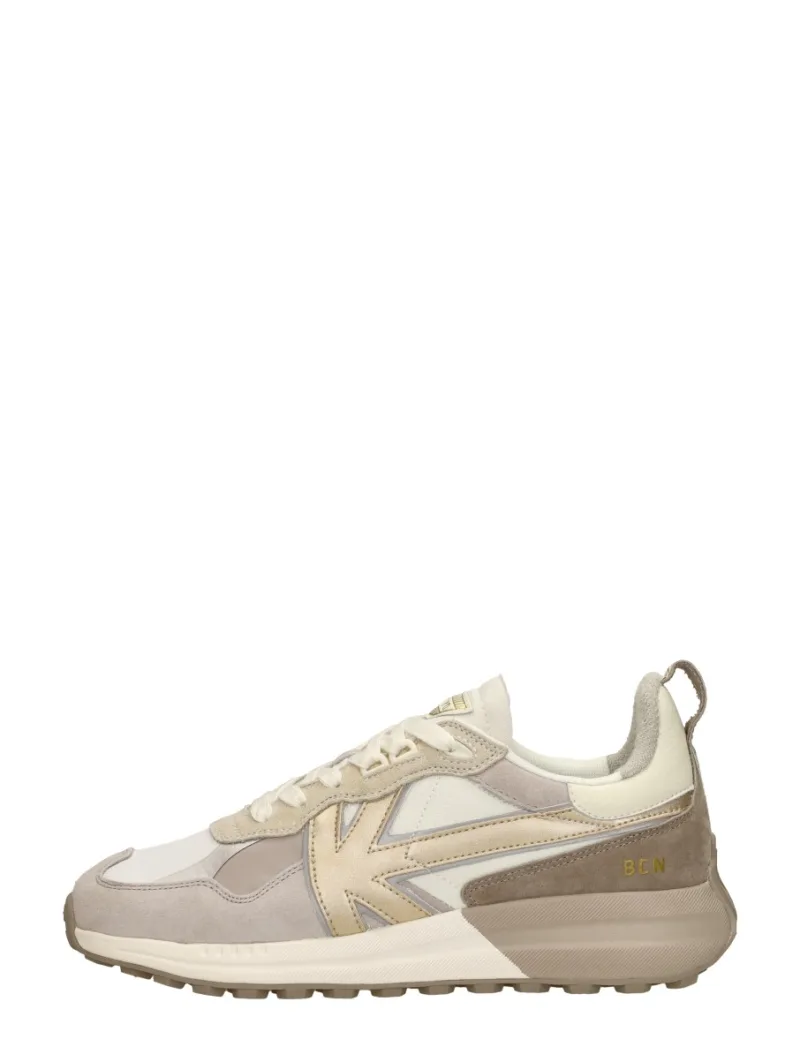 Kaotiko Detroit Gold, lage sneakers voor dames in goudkleur