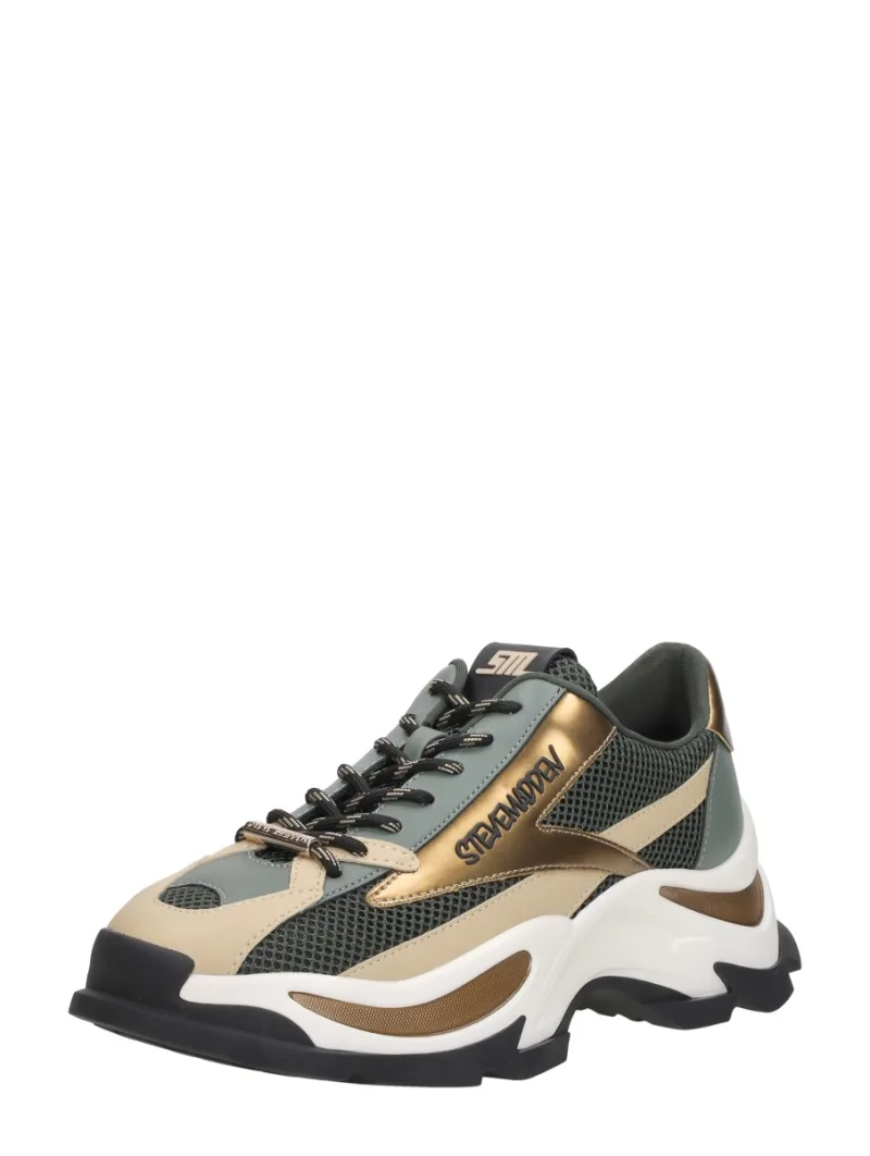 Steve Madden Zoomz, lage sneakers voor dames in khaki, foto 2 van 2