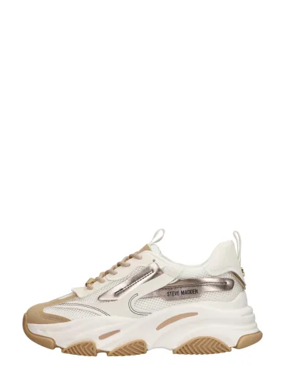 Steve Madden Possession-E, lage sneakers voor dames in goudkleur, foto 1 van 4