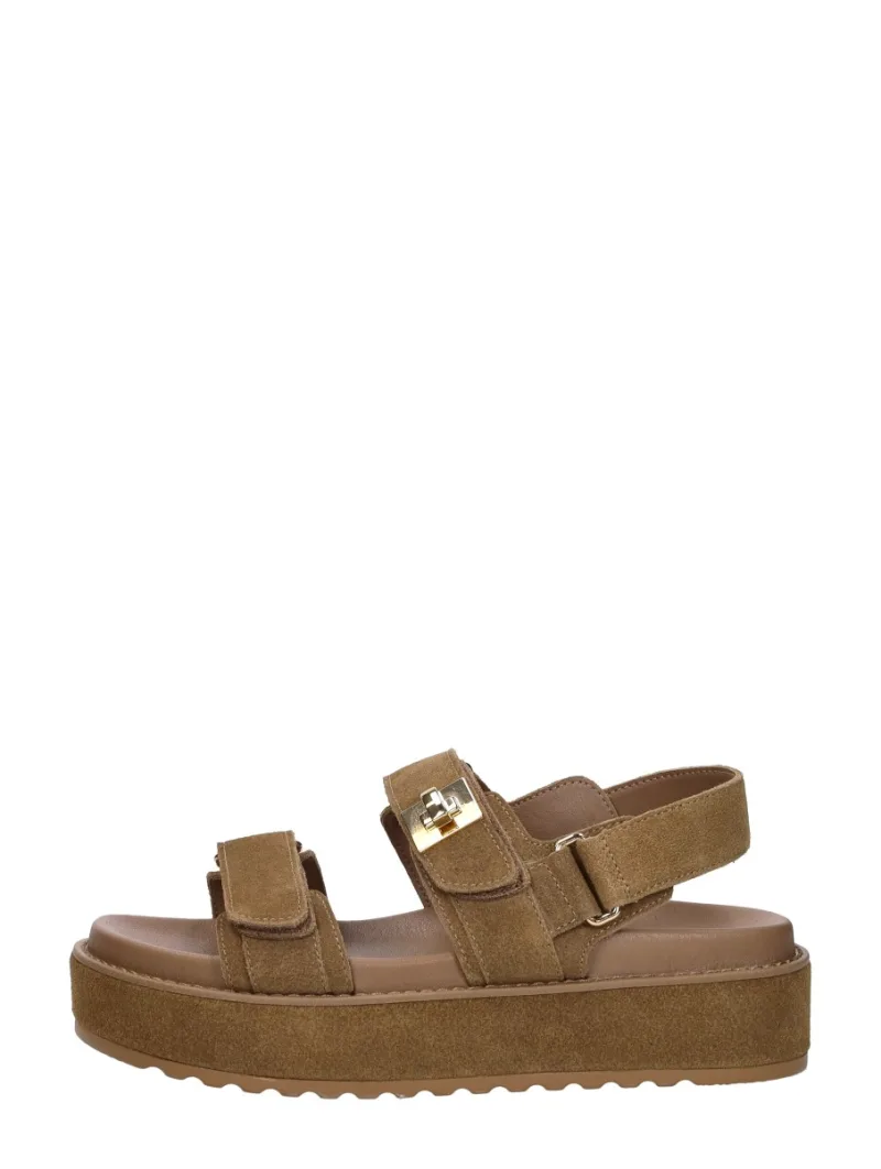 Steve Madden Bigmona, sandalen plat voor dames in cognac