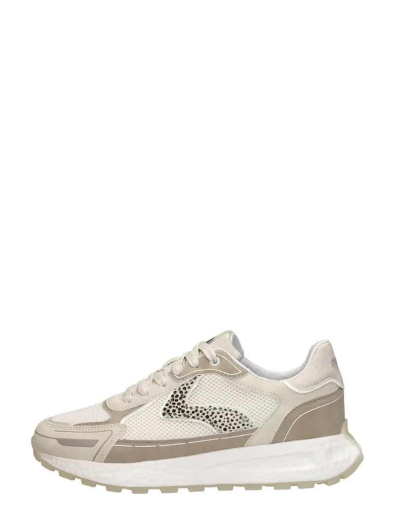 Maruti June, lage veterschoenen voor dames in gebroken wit