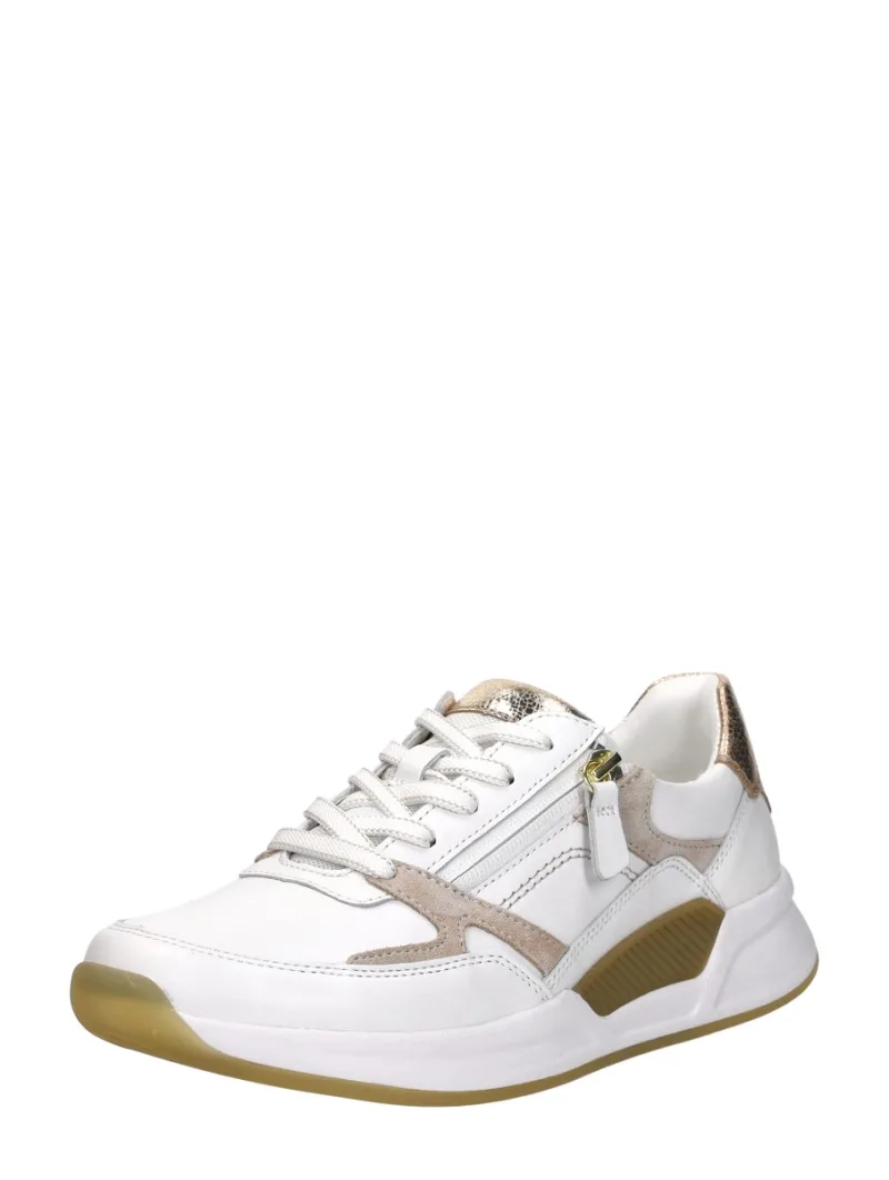 Gabor Rollingsoft, lage veterschoenen voor dames in wit, foto 2 van 2