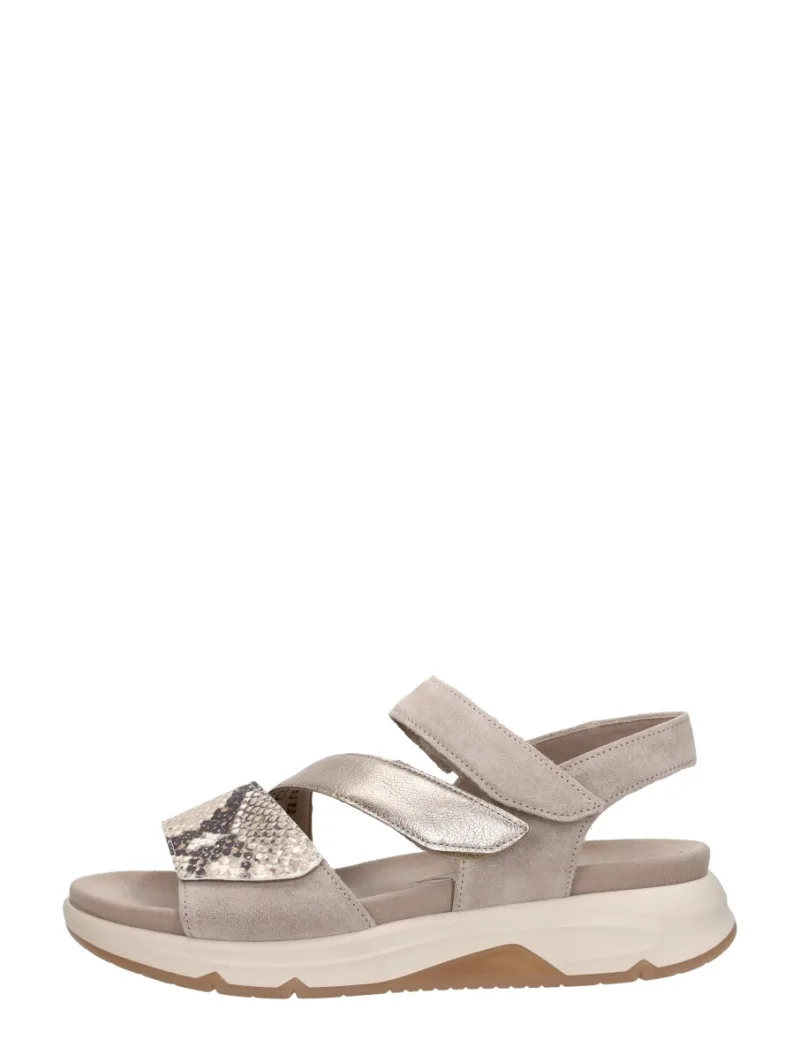 Gabor Rollingsoft, sandalen plat voor dames in beige